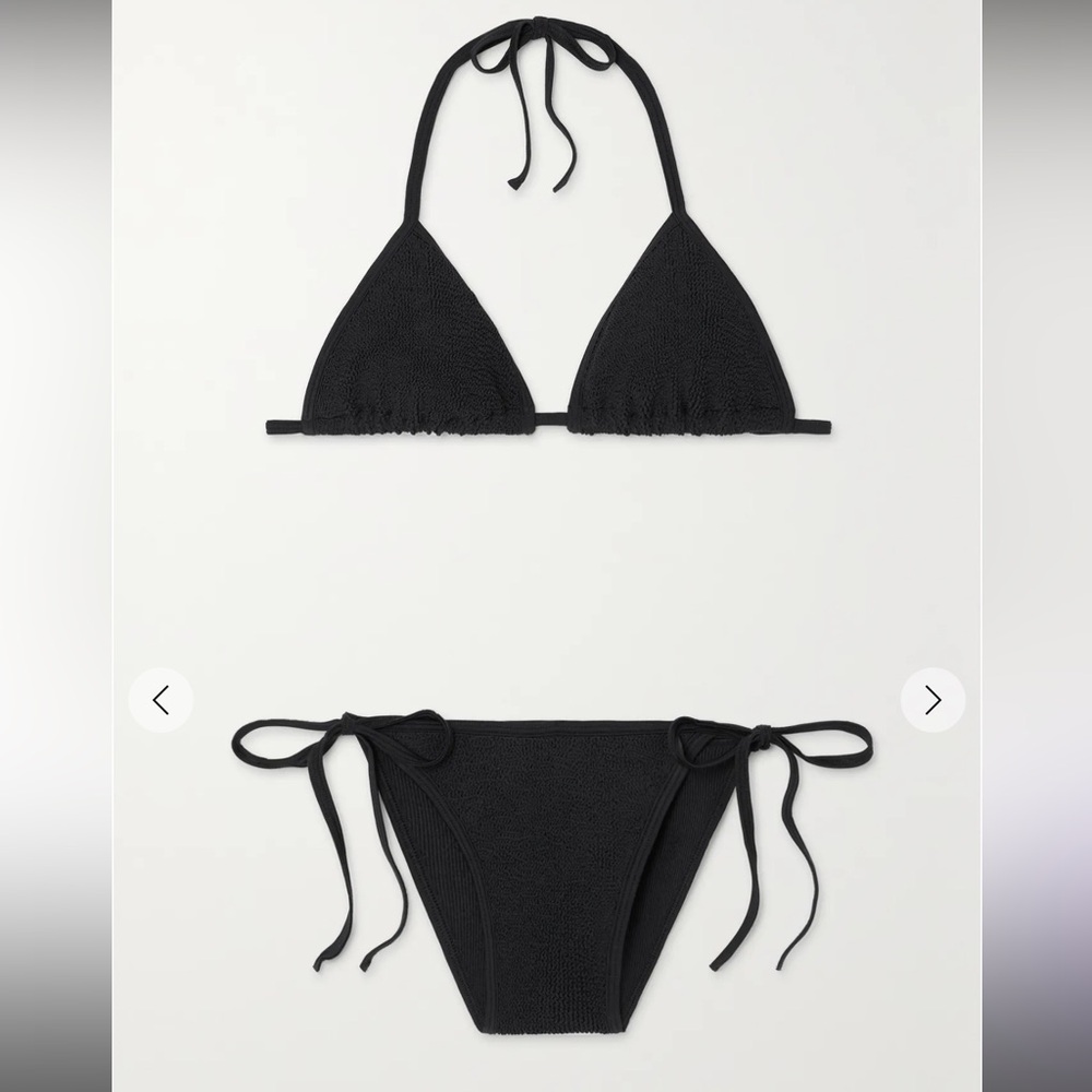 Hunza G Black Tie Bikini Set